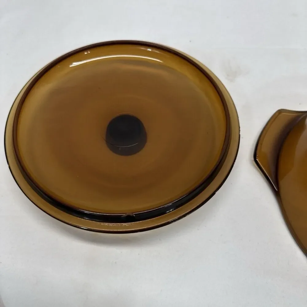 1 Quart Anchor Hocking Fire King Amber Glass Casserole Dish WITH LID No 436 VTG